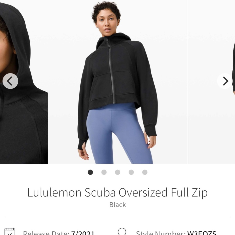 Lululemon size m/L Black Scuba Oversized Full Zip Hoodie